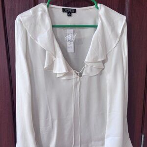 NEW J. Crew Goldie top in satin cream Size Medium